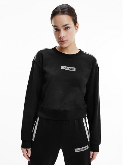 Calvin Klein Ruhák HU651727 | Calvin Klein Relaxed Cotton Terry Női Pulóver Fekete